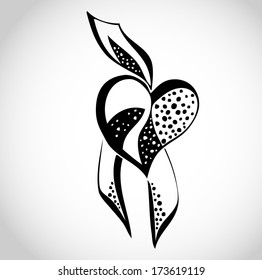 Heart with dots illustration - romantic element for Wedding invitation, Valentines card, Greeting card