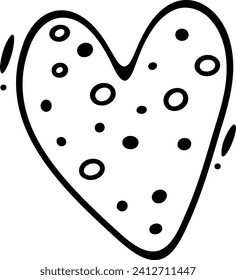 Corazón con puntos al interior para la ilustración del doodle de San Valentín coloriendo
