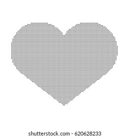 Heart of dots isolated on white background