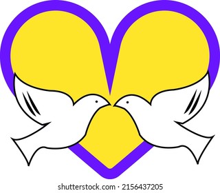 Heart and dove flag day background ukraine.Perfect for background independent flag day.