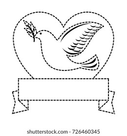 heart with dove of peace icon