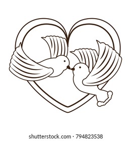 heart with doves icon