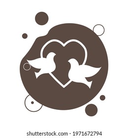 heart with doves isolated vector icon. dove design element. heart with doves isolated vector icon. dove design element. heart with doves isolated vector icon. dove design element. 