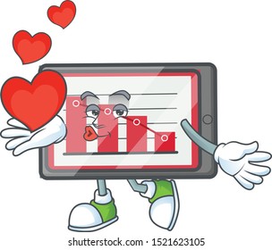 With heart down chart horizontal table for report.