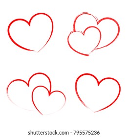 Heart Draw handmade icon symbol logo , creative design