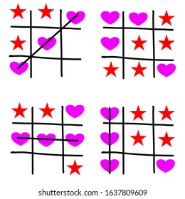 Heart drawing abstract lines background. Vector Design.