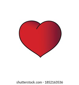 A heart. Drawing of a heart in cartoon style. Old school tattoo. Isolated on white background. Vector illustration.