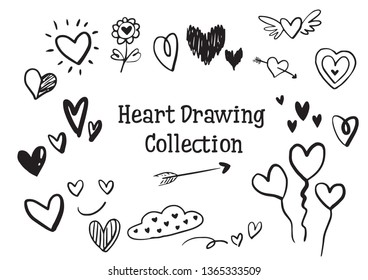 Heart drawing collection