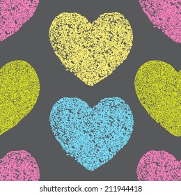 heart drawing on the pavement.seamless pattern with hearts