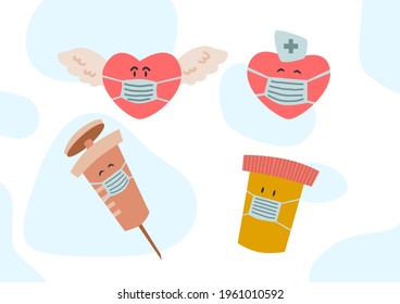 Heart drawing in various styles in vector, can be applied to various designs.
