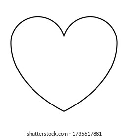 A heart drawn with a black outline.Valentine's day, wedding, LGBT. Symbol of love. Vector illustration