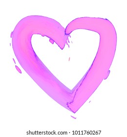 Heart, drawn with a brush stroke. design element for St. Valentines day 
