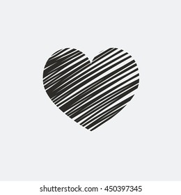 Corazón dibujado a mano. línea en zigzag. Amor. Vector para su diseño