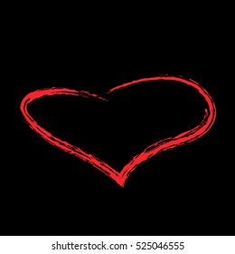 Heart drawn in chalk.