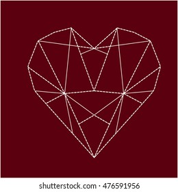 heart drawn in the geometry style.