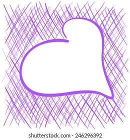 Heart drawn in pen on hatching 
