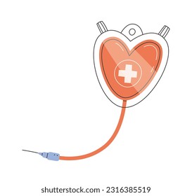 Heart Drop Counter With Blood Vector Illustration