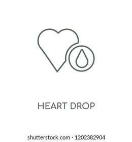 Heart Drop linear icon. Heart Drop concept stroke symbol design. Thin graphic elements vector illustration, outline pattern on a white background, eps 10.
