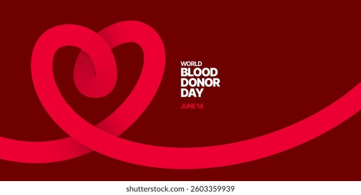 Heart and drop shape design from red lines for background, poster or cover. Layout for World Blood Donor Day, Medicine or Hospital. 