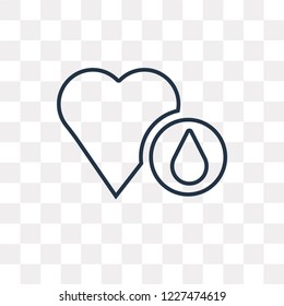 Heart Drop vector outline icon isolated on transparent background, high quality linear Heart Drop transparency concept can be used web and mobile