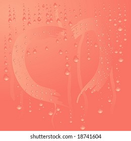 Heart and drops of water