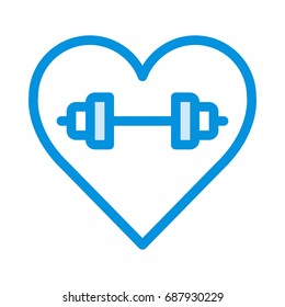 Heart dumbbell icon