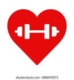 heart dumbbell icon