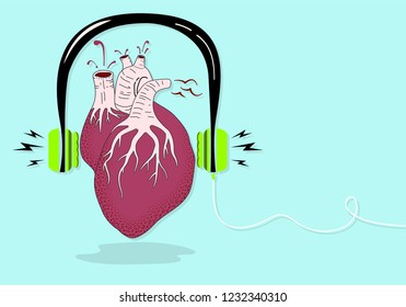 Heart ear vector illustration