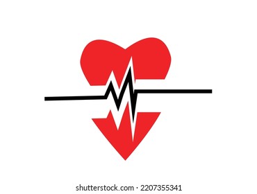 heart with ECG graph showing life sign.