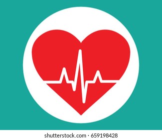 Heart, ECG, icon, symbol, vector, illustration, wallpaper, background, isolated
