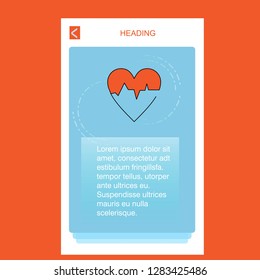 Heart ECG mobile vertical banner design design. Vector