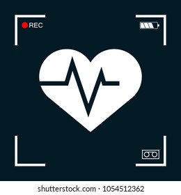 Heart with ECG wave - cardiogram symbol. Medical icon Heart with ECG wave - cardiogram symbol. Medical icon