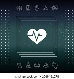 Heart with ECG wave - cardiogram symbol. Medical icon