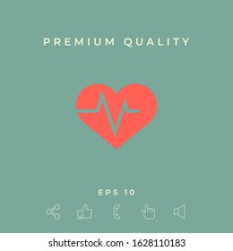 Heart with ECG wave - cardiogram symbol. Medical icon. Graphic elements for your design