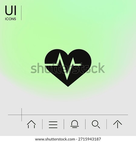 Heart with ECG wave - cardiogram symbol. Medical icon