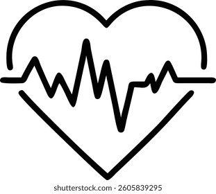 Heart editable outline icon design.