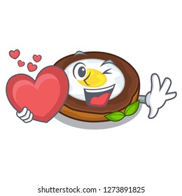 With heart egg scotch on character wood boards