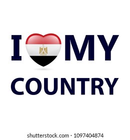 Heart with Egyptian flag colors. I Love My Country - Egypt