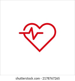 Heart And Ekg Logo Design Vector Sign