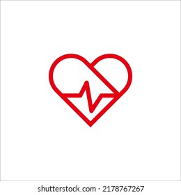 Heart And Ekg Logo Design Vector Sign