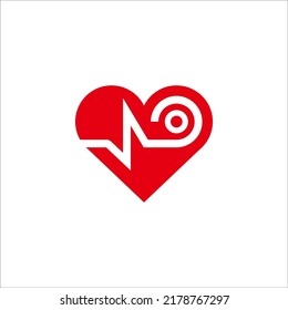 Heart And Ekg Logo Design Vector Sign