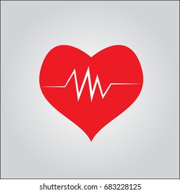 Heart with EKG signal