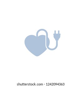heart with electric plug icon