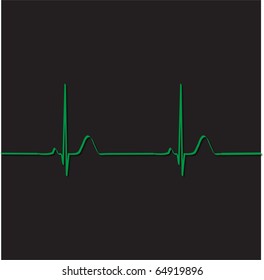 Heart electrocardiogram. Heart beat rate. Heart beats vector.