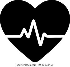Heart with Electrocardiogram ECG Heartbeat Line Icon