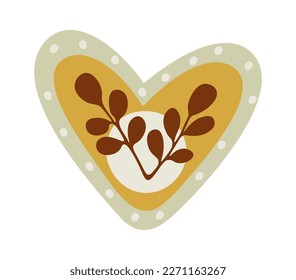Heart element in boho style flat icon. Vector illustration