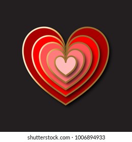 Heart element design. Vector illustration. 