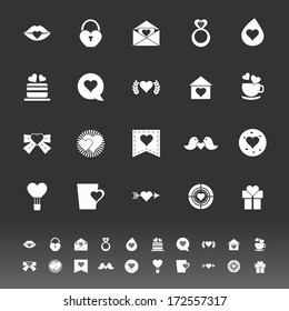 Heart element icons on gray background, stock vector