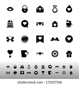 Heart element icons on white background, stock vector