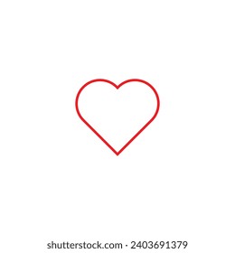 Heart element logo red line vector white background